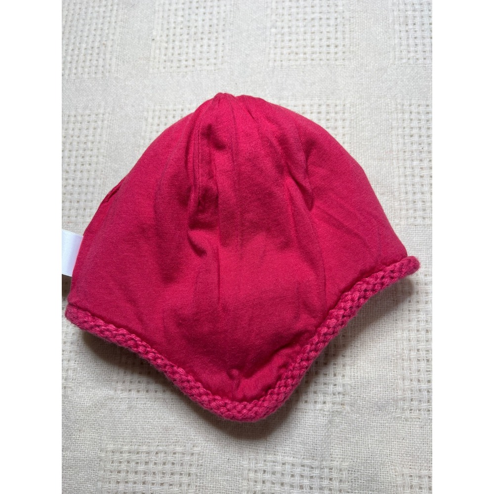 Janie Jack Baby Girl Pink Knit Hat Pom Pom Tassle Cable Knit 12 24‎ Months